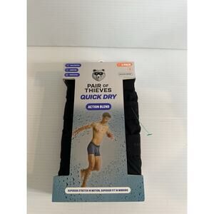 Pair of Thieves Quick Dry Action Blend Long Leg Boxer Briefs 3-Pack Black Small
